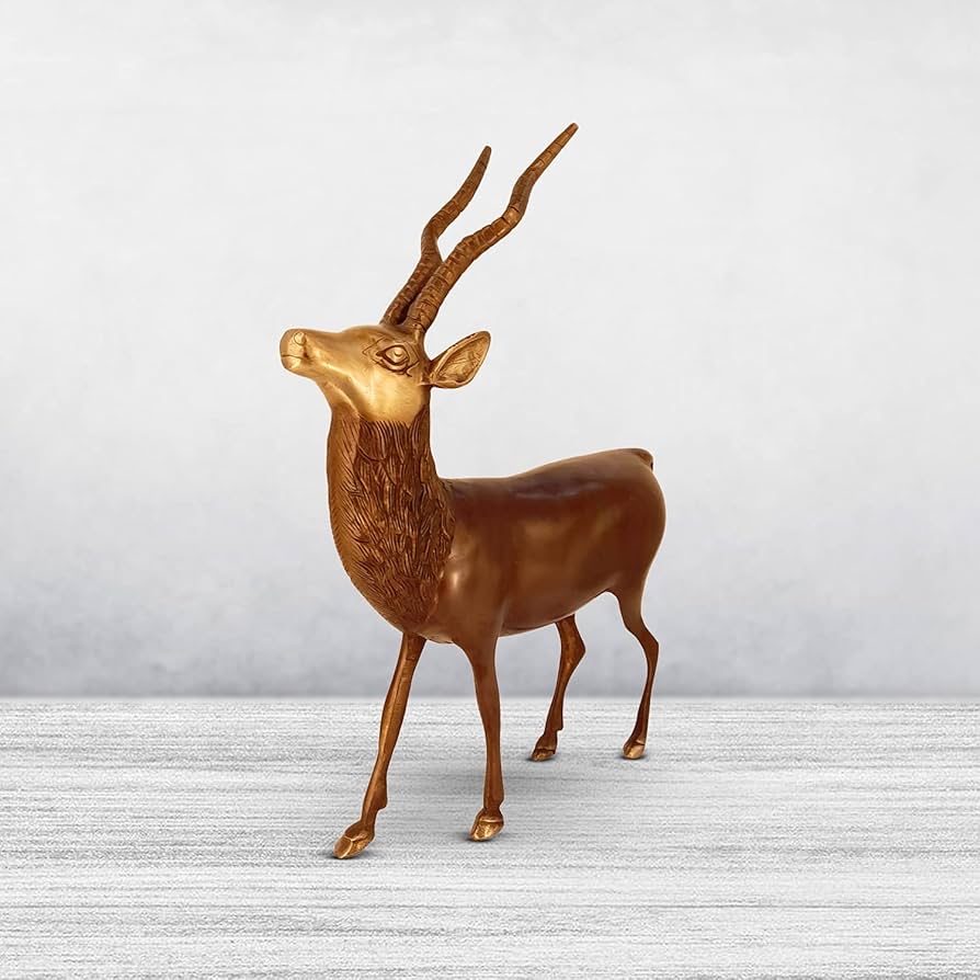 Deer ディア アンティーク インテリア ヴィンテージ お香 金属製 ブリキ Amazon.com: ARTVARKO Big Brass Deer Statue for Home Office Decor
